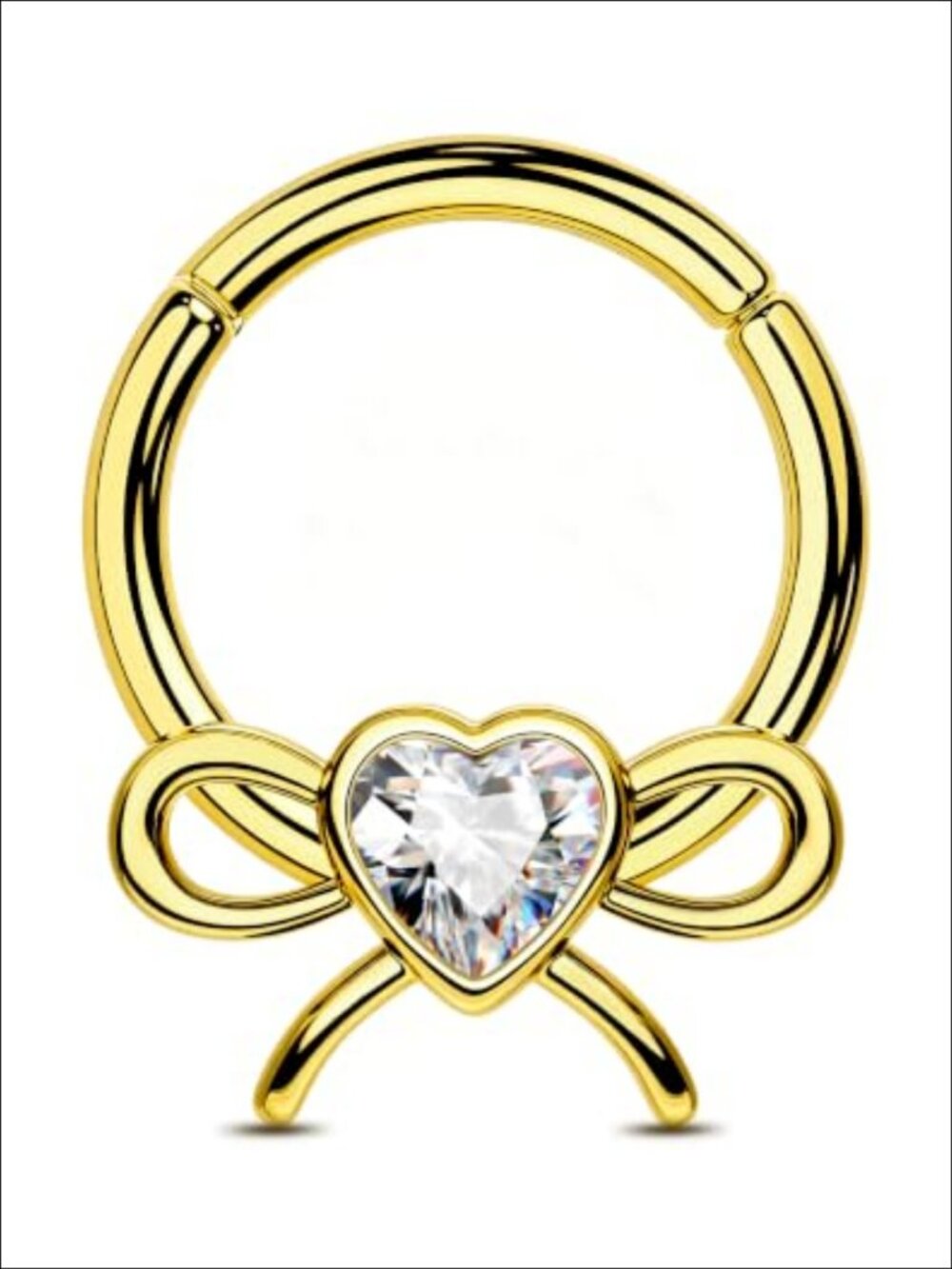 316L Surgical Steel Bow Septum Ring 16G Clicker Piercing Jewelry